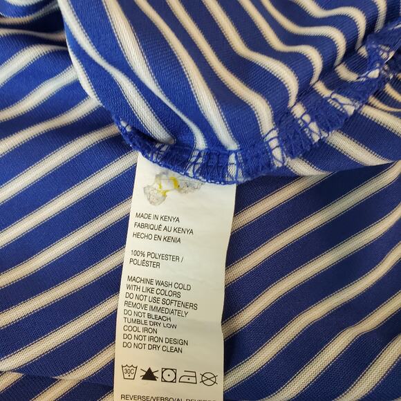 IZOD POLO GOLF SHIRT MEN'S SIZE XXL LOGO STRIPED BLUE WHITE SHORT SLEEVES CASUAL - Picture 12 of 15